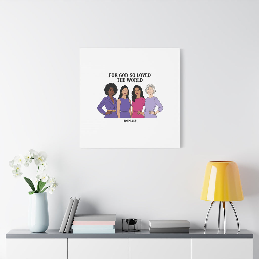 Feminist 'For God So Loved the World' Canvas