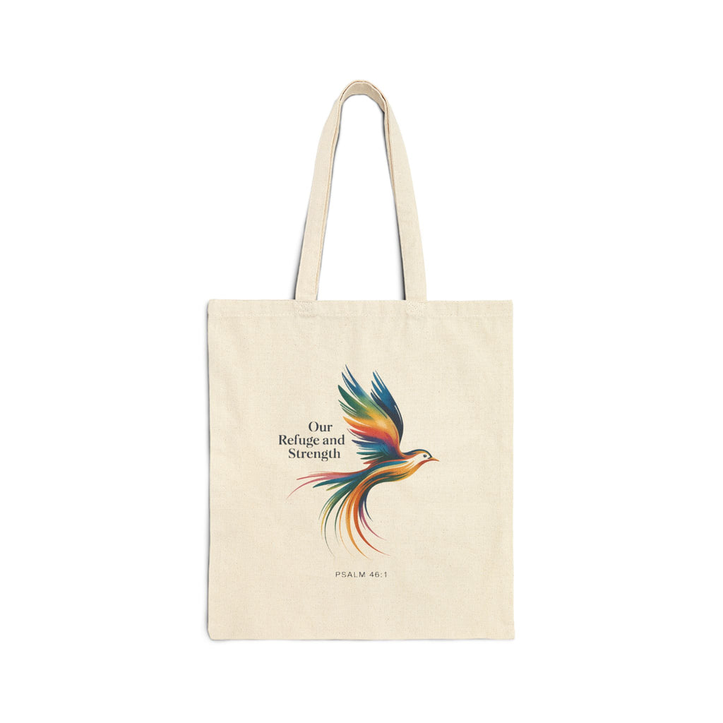 Tote Bag — "Our Refuge & Strength" Psalm Quote