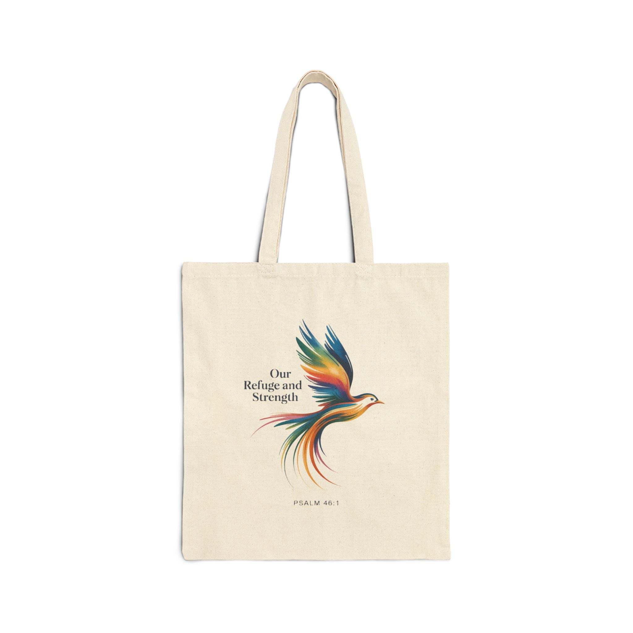 Tote Bag — "Our Refuge & Strength" Psalm Quote