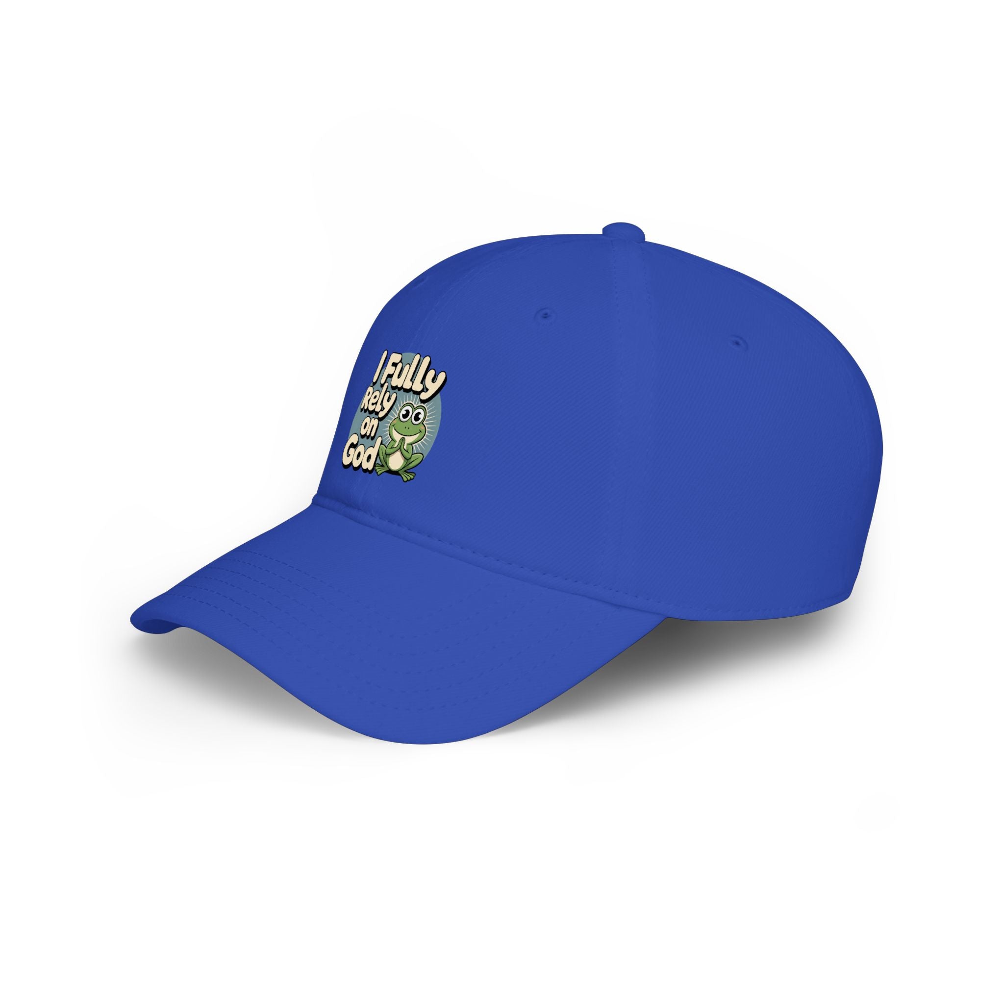 I Fully Rely on God Frog Cap - Low Profile Baseball Hat, Christian Faith Baseball Cap