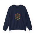 Stay Rooted Folk Botanical Sweatshirt | hand-drawn folk art print, embroidery style