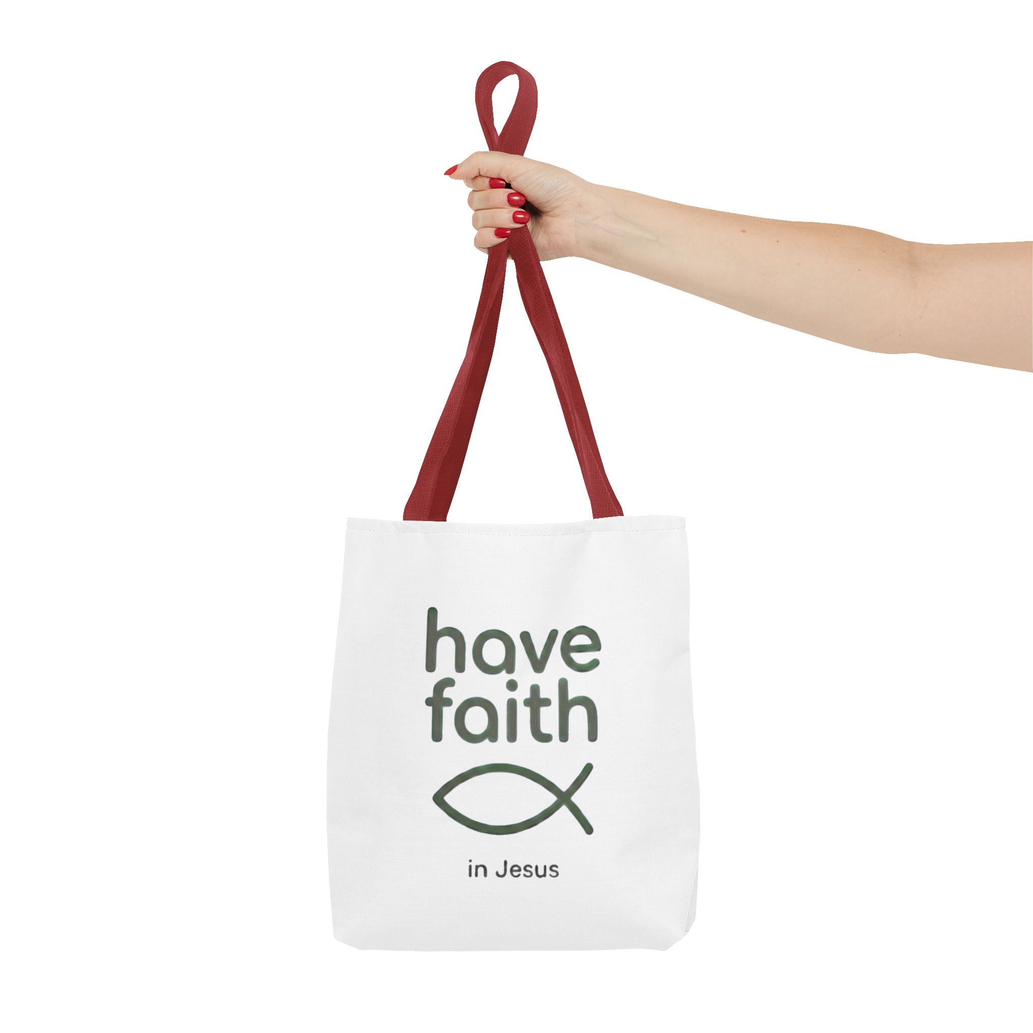 Have Faith in Jesus Tote Bag — Christian Fish Symbol Canvas Tote