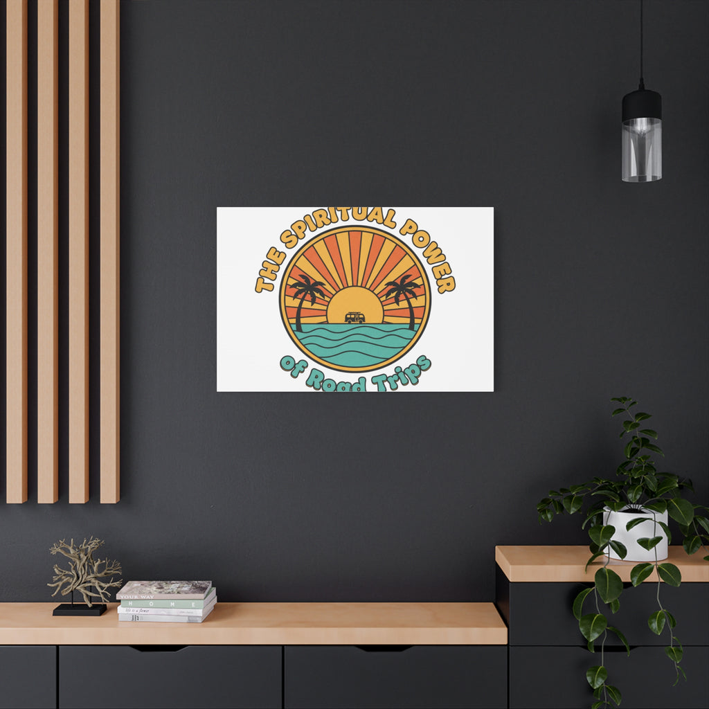 Spiritual Road Trips Canvas | 1970s Sunset Retro Palm Poster