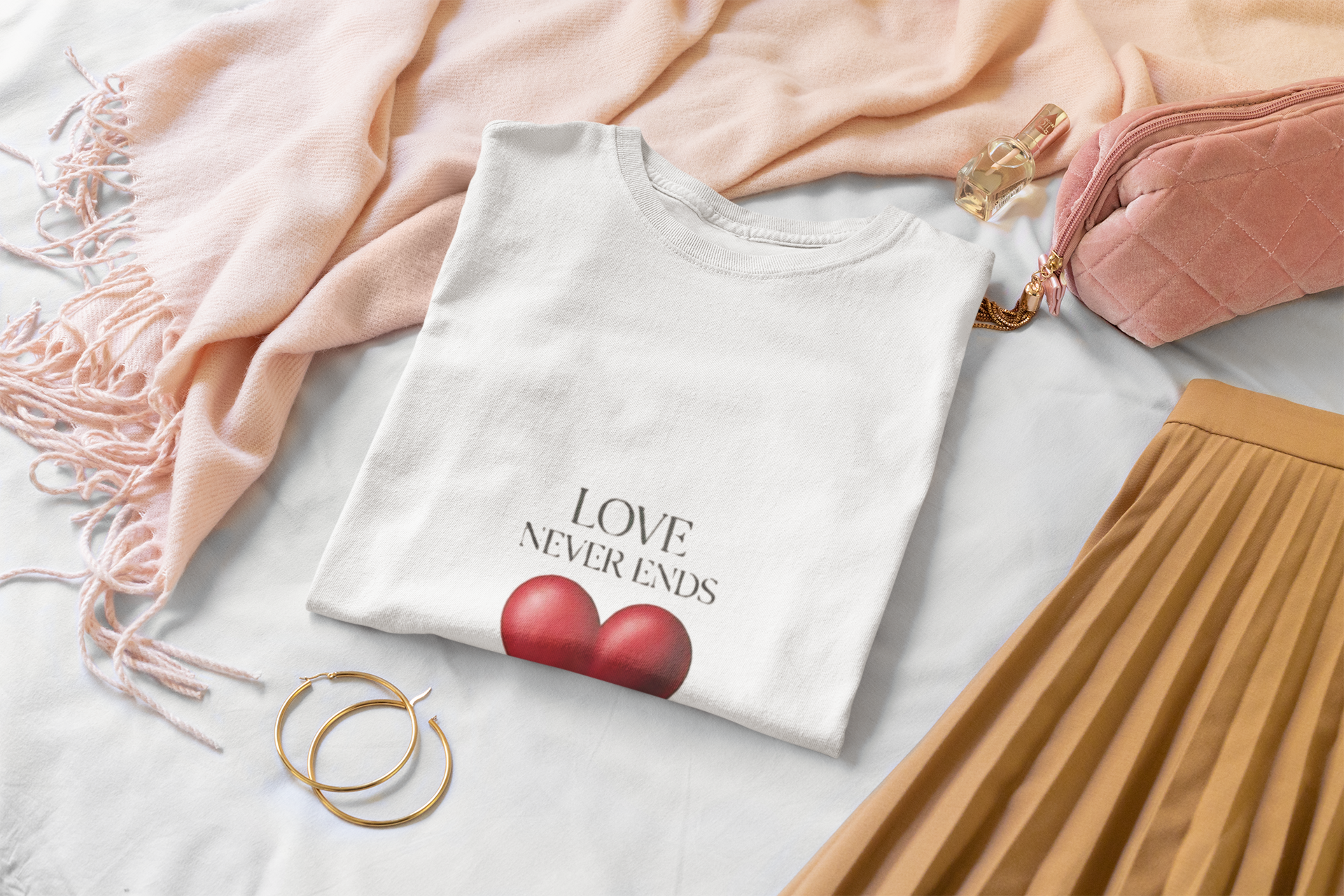 Love Never Ends Christian T-Shirt — Inspirational Scripture Tee