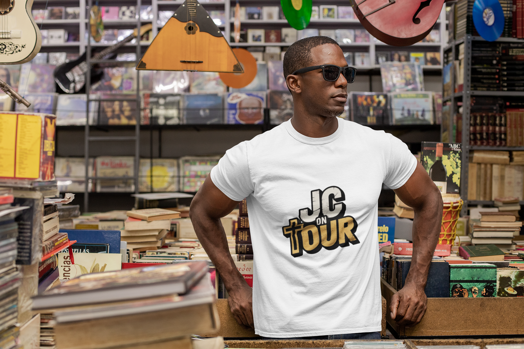 JC On Tour Christian T-Shirt — Funny Jesus Tee for Faith-Based Gifts