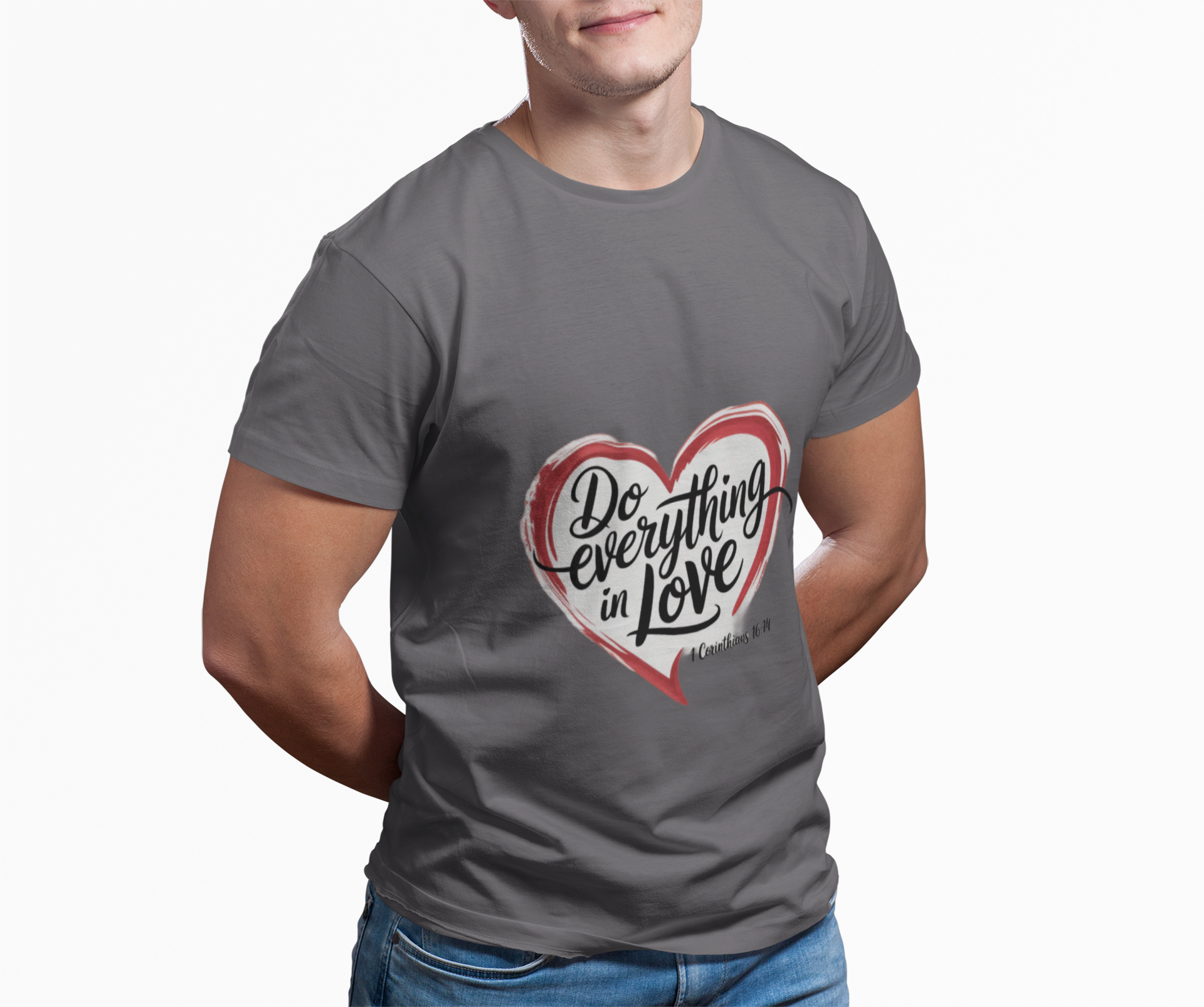 Christian Love Heart Tee — Scripture Verse Faith T-Shirt