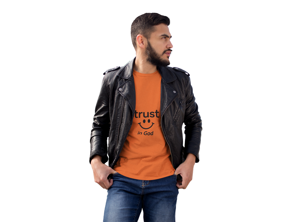 Trust in God Smiley Tee — Faith-Based Christian T-Shirt
