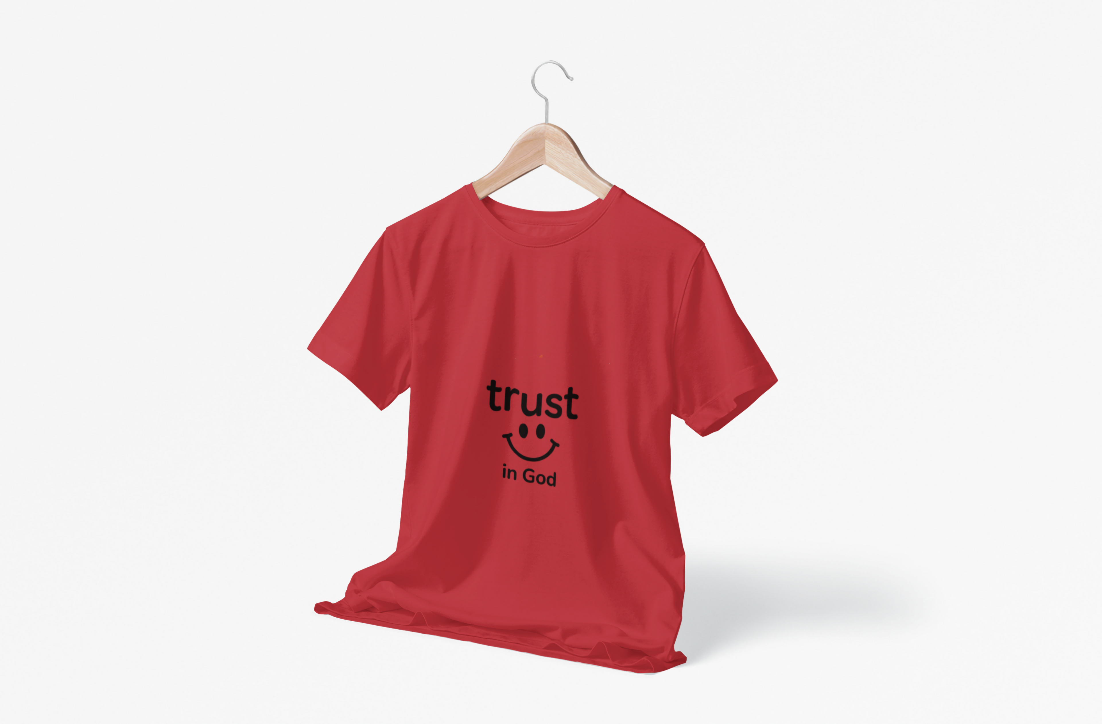 Trust in God Smiley Tee — Faith-Based Christian T-Shirt