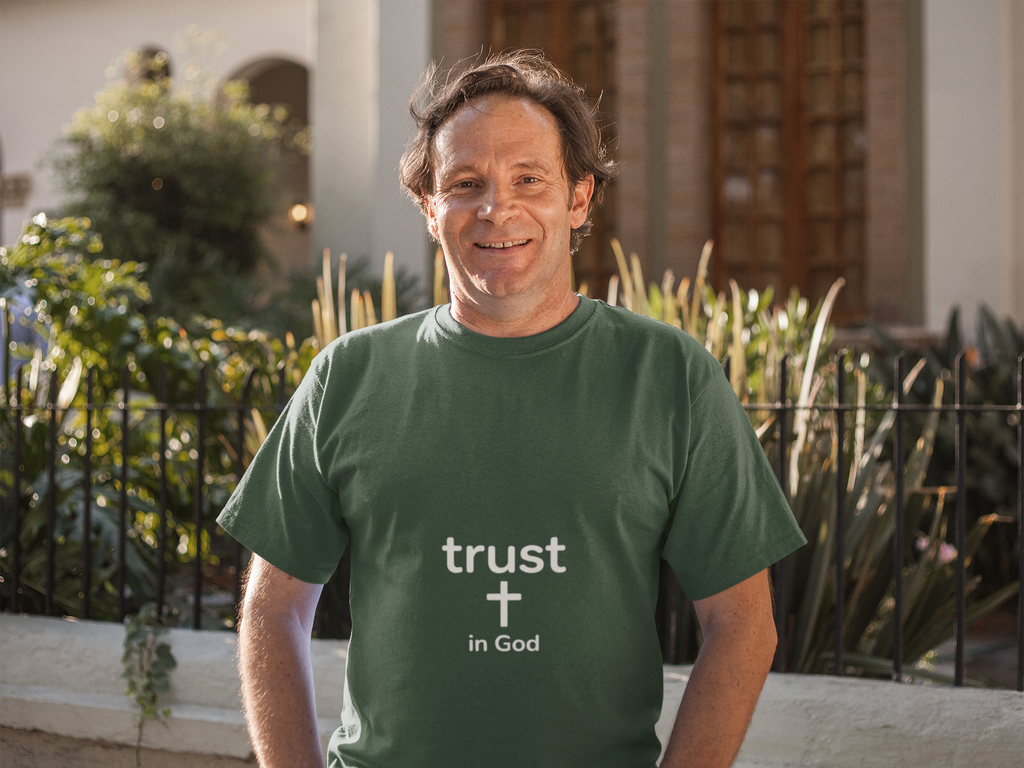 Trust in God Minimalist Cross Tee — Christian Faith T-Shirt