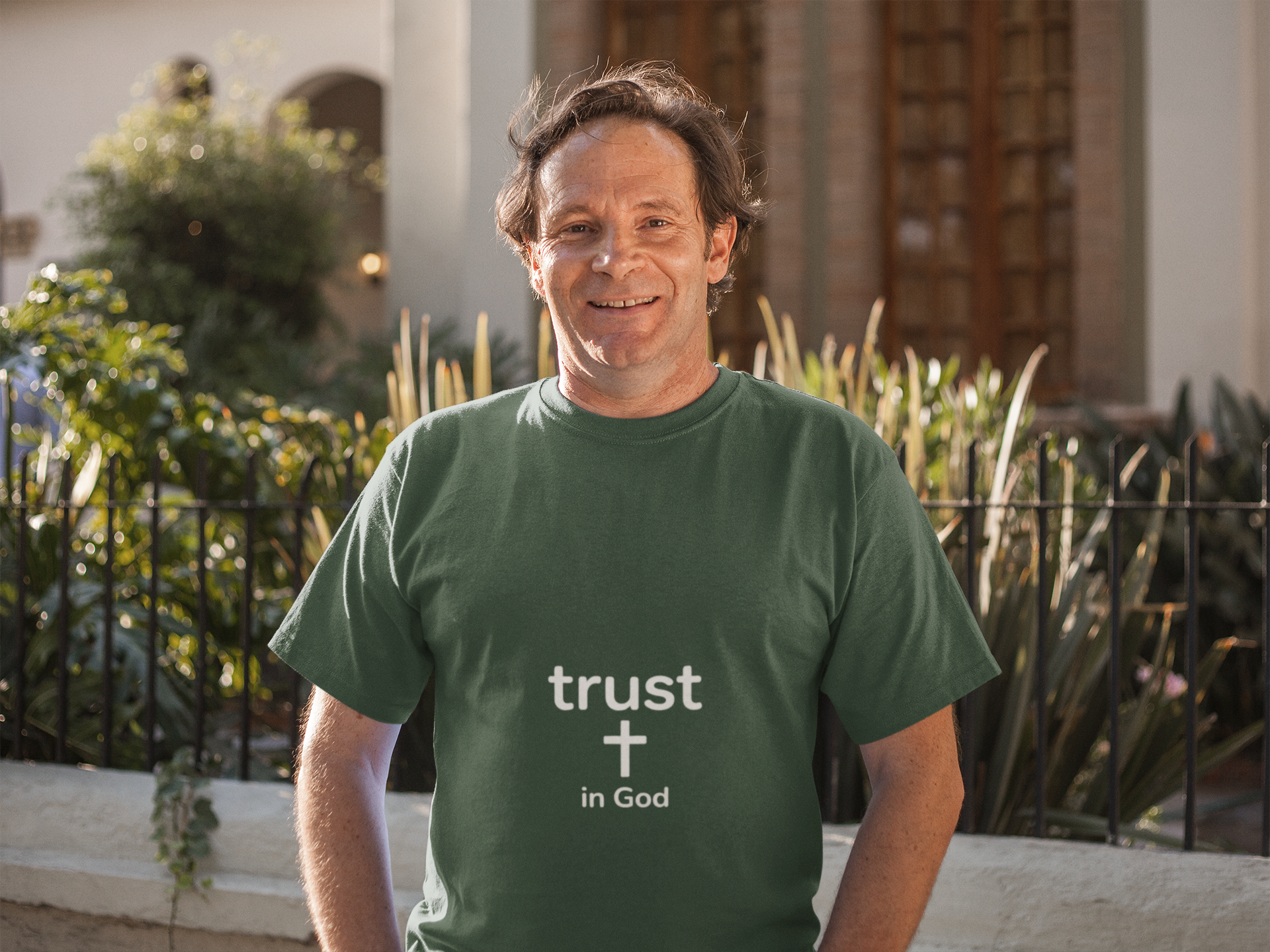 Trust in God Minimalist Cross Tee — Christian Faith T-Shirt
