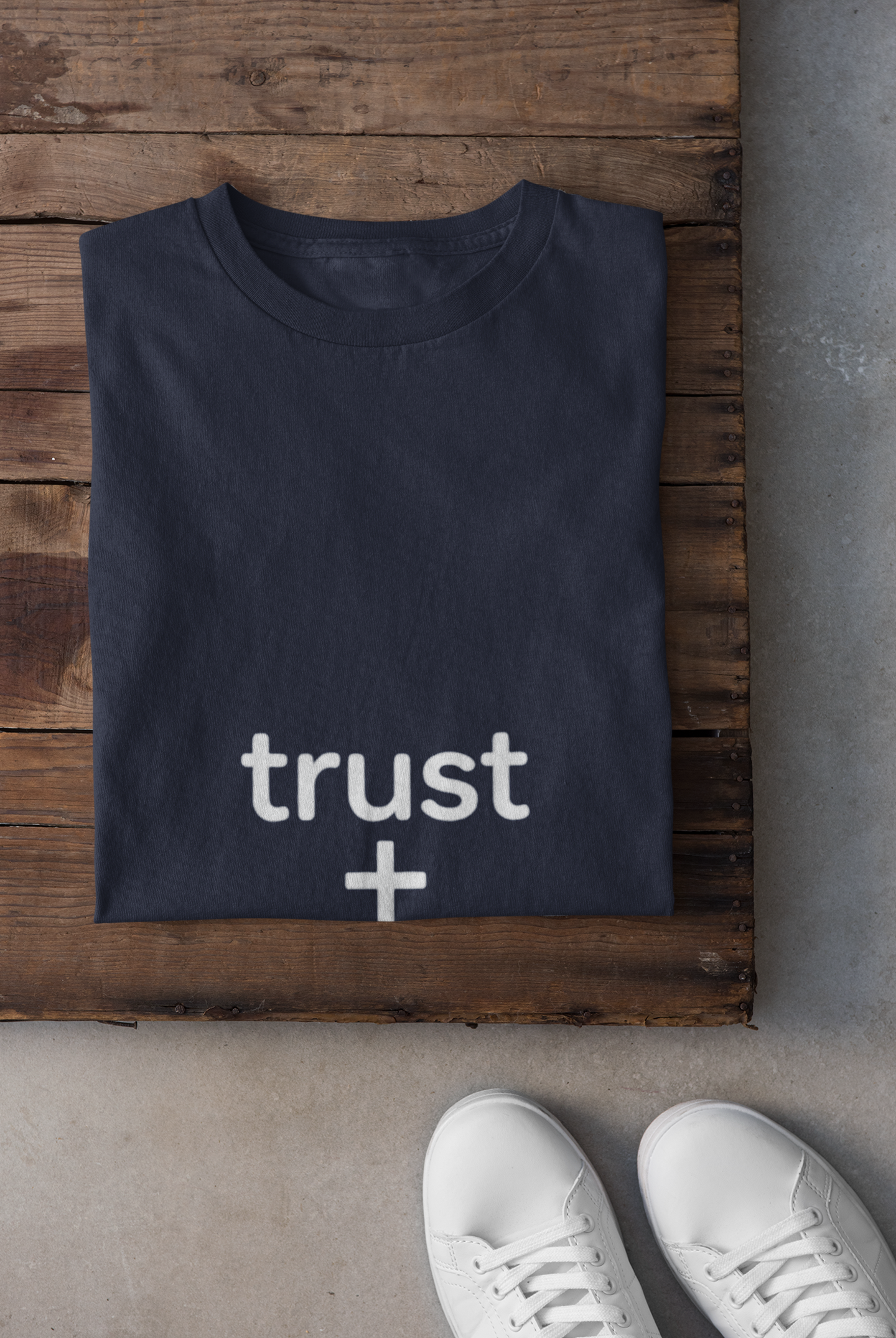 Trust in God Minimalist Cross Tee — Christian Faith T-Shirt