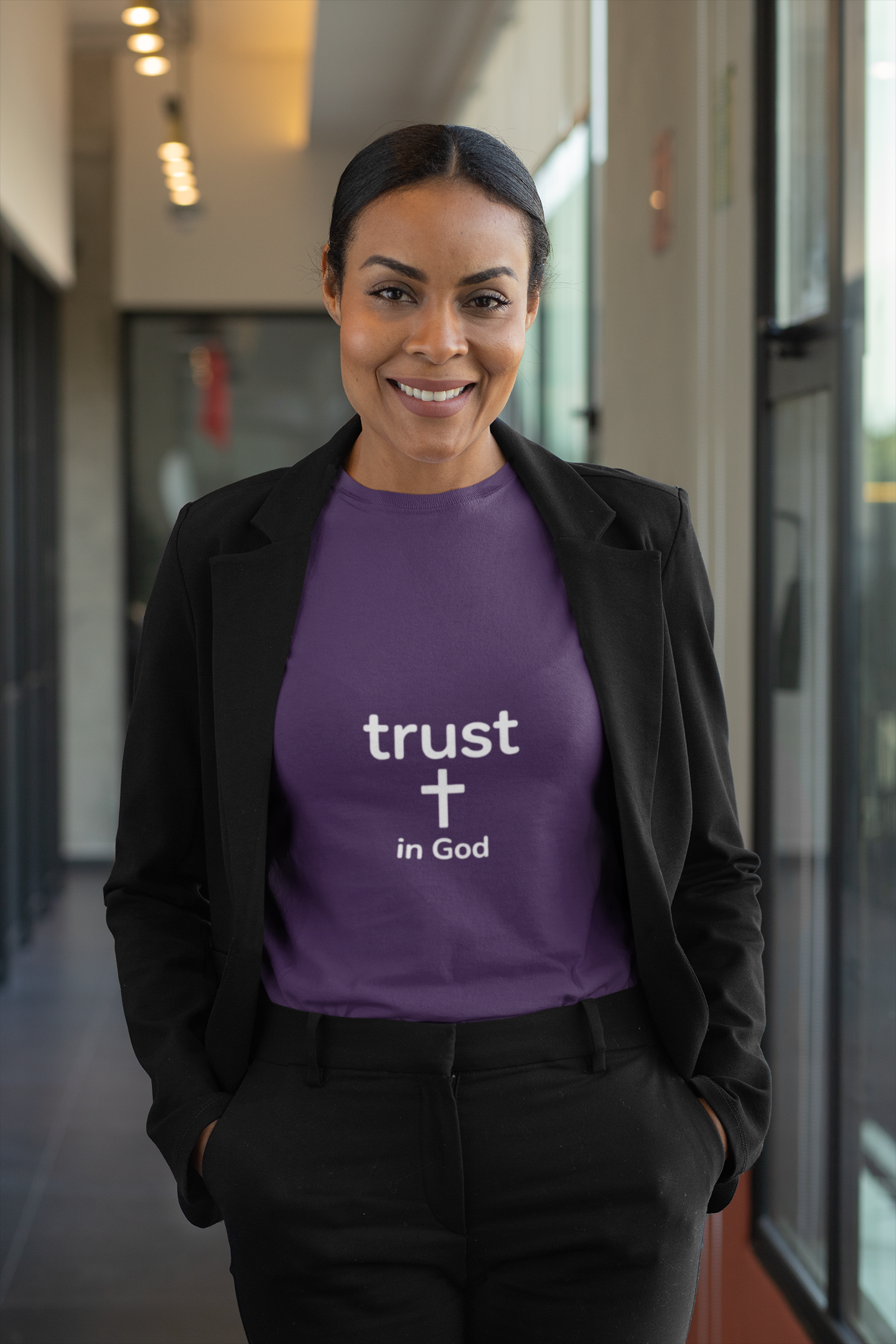 Trust in God Minimalist Cross Tee — Christian Faith T-Shirt
