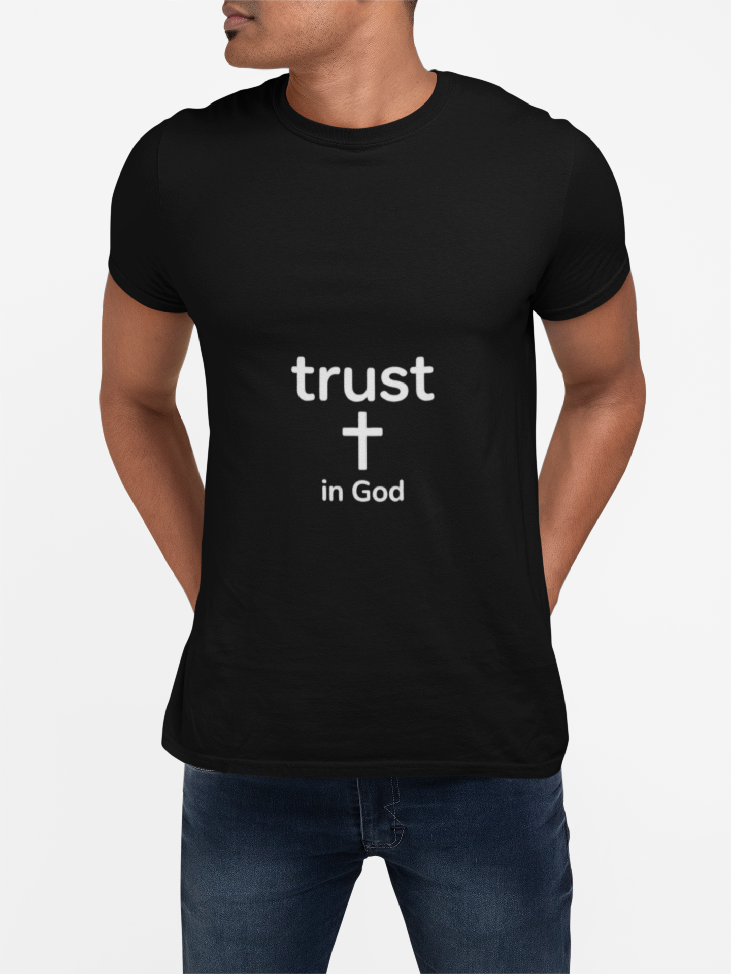 Trust in God Minimalist Cross Tee — Christian Faith T-Shirt