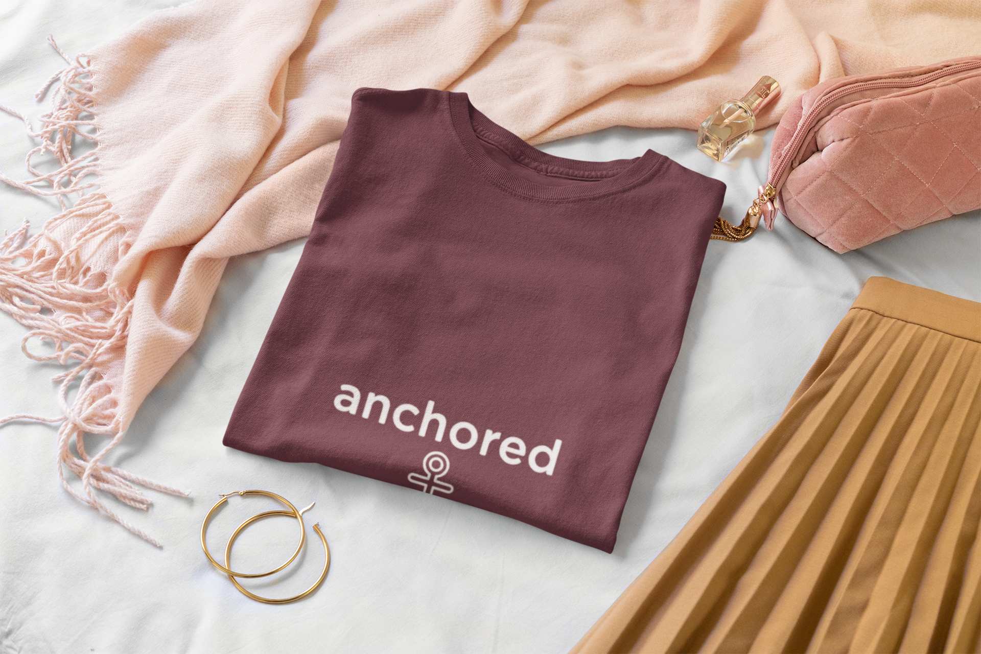 Anchored by God Christian T-Shirt — Inspirational Faith Tee