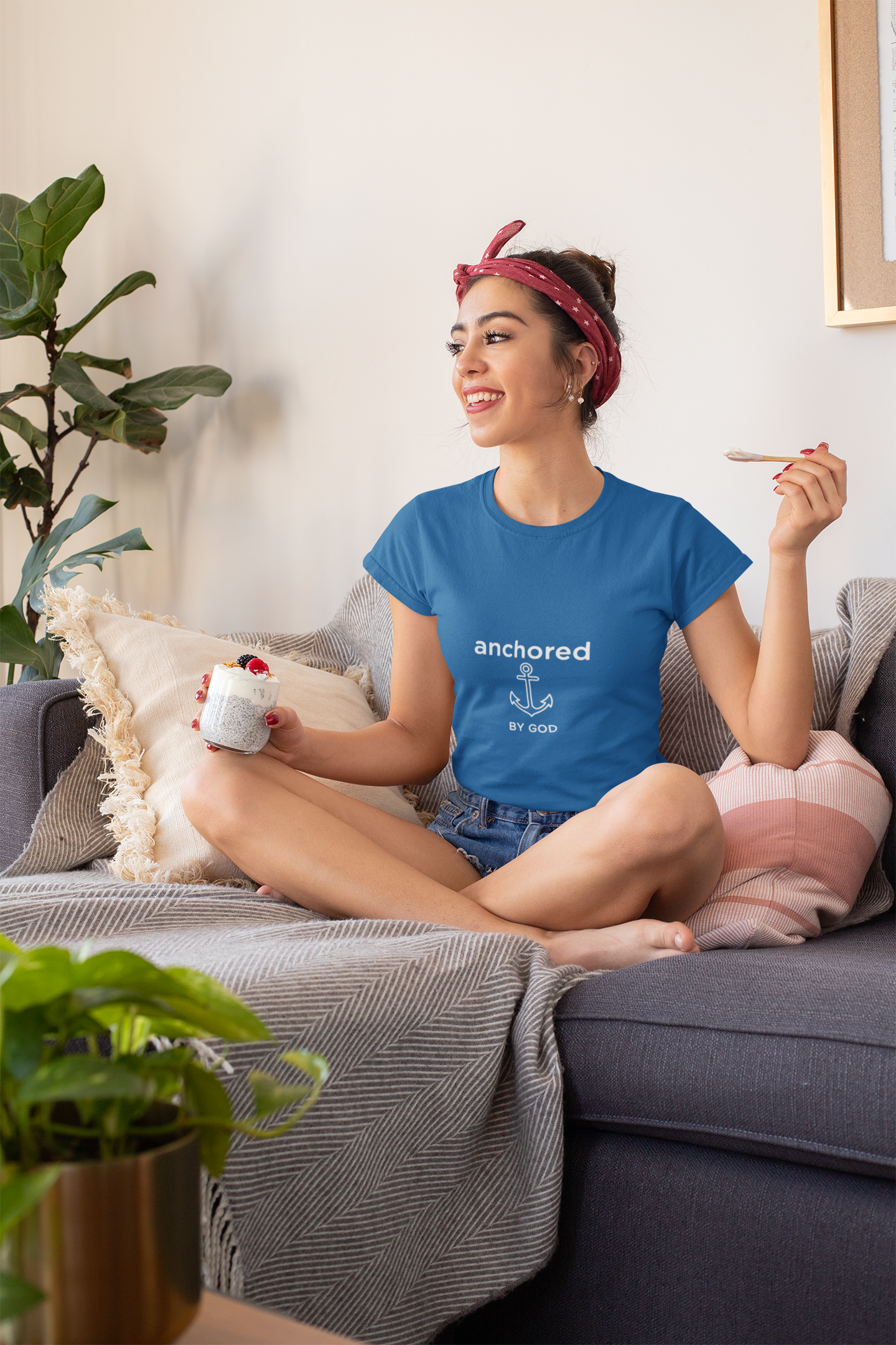 Anchored by God Christian T-Shirt — Inspirational Faith Tee