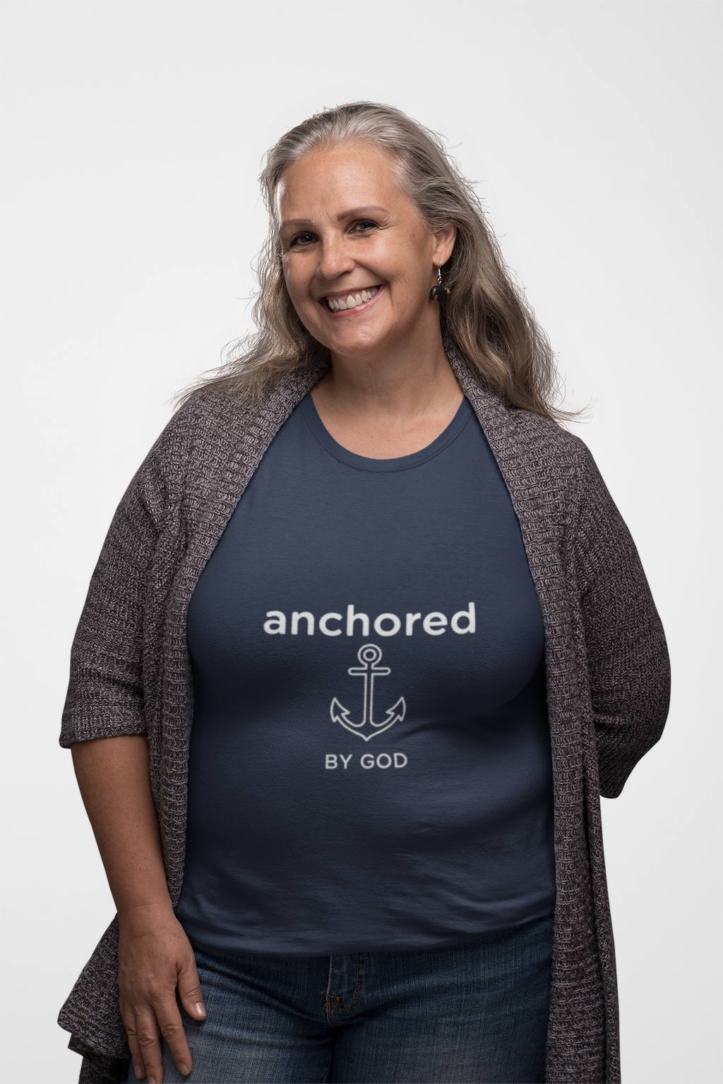 Anchored by God Christian T-Shirt — Inspirational Faith Tee