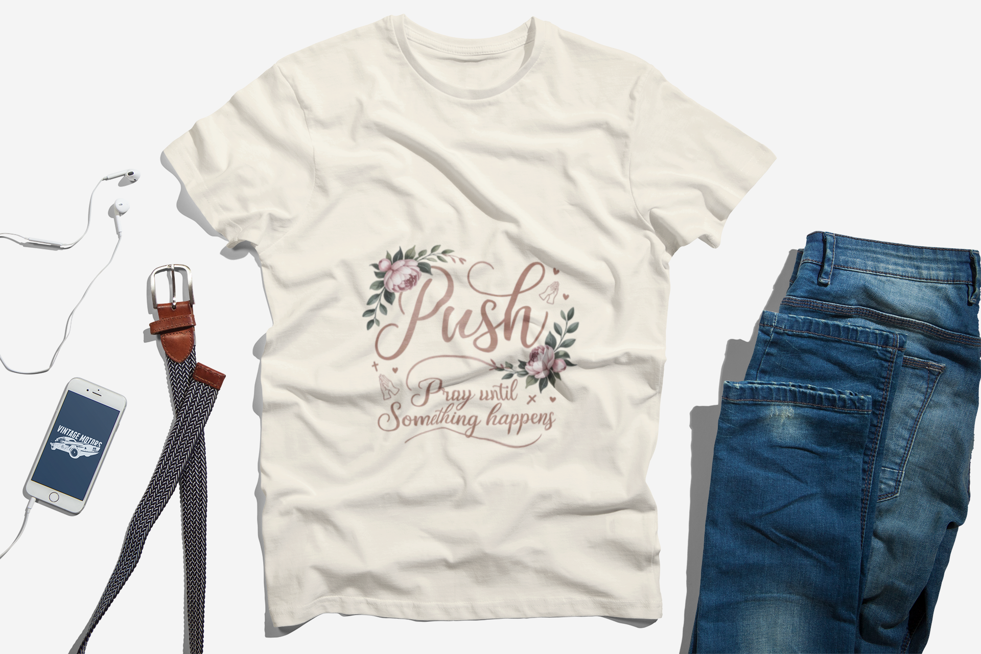 Christian 'Push — Pray Until Something Happens' T-Shirt