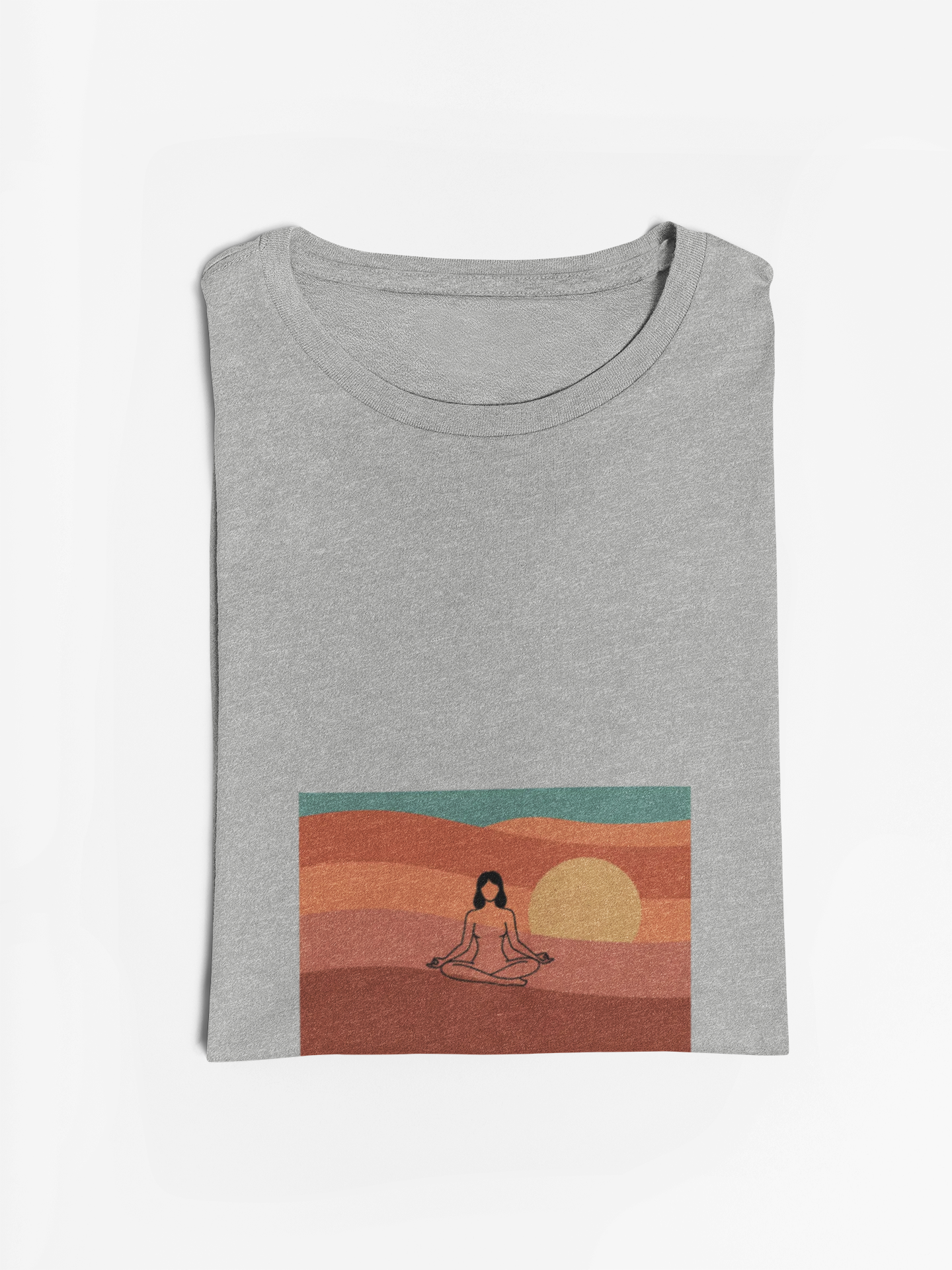 God's Creation Sunset Yoga T-Shirt — Retro Minimalist Spiritual Tee