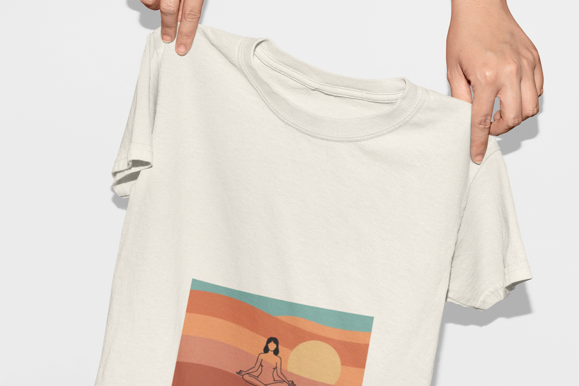 God's Creation Sunset Yoga T-Shirt — Retro Minimalist Spiritual Tee