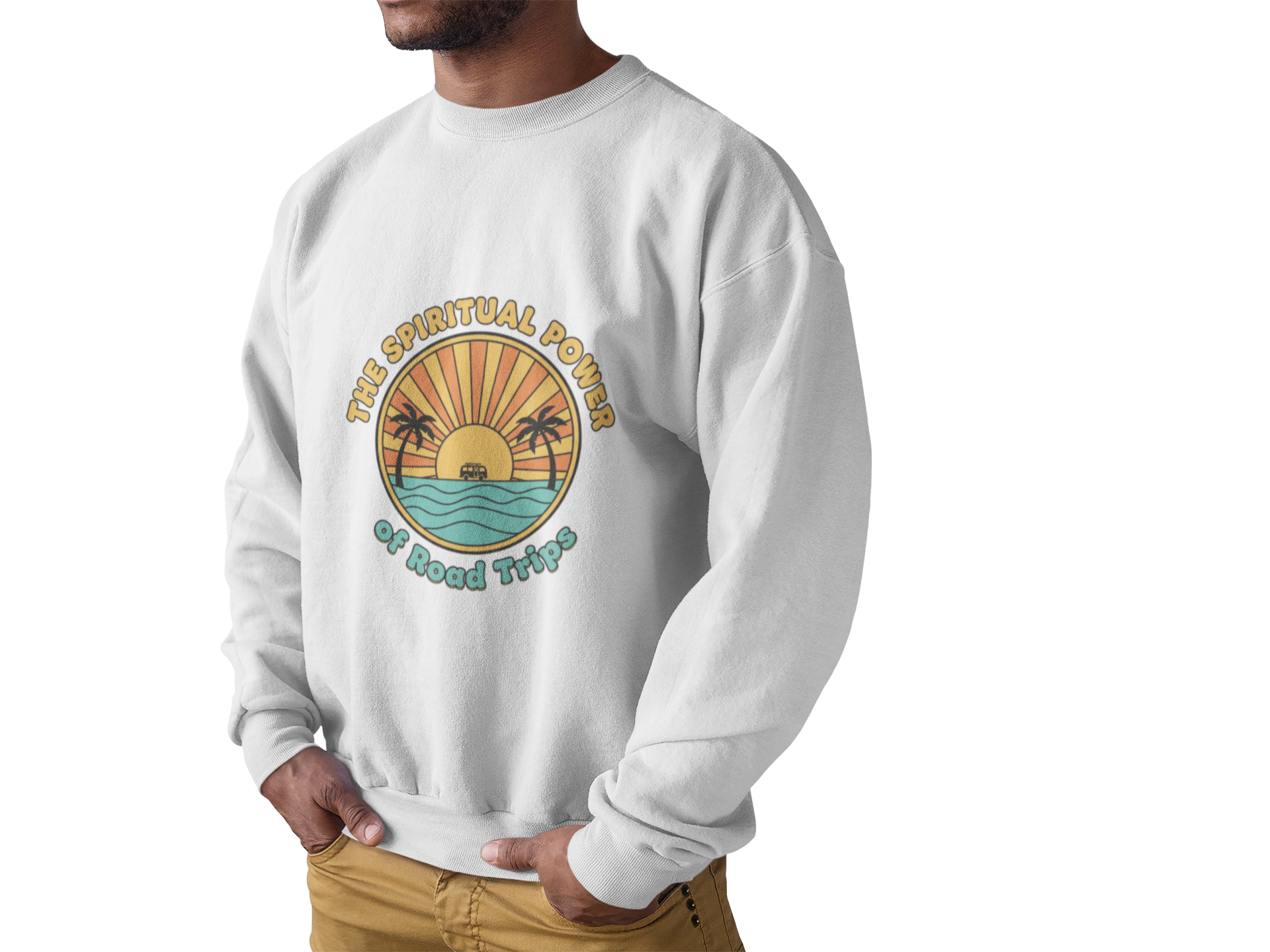 The Spiritual Power of Road Trips | Retro Surf Graphic Christian 70’s Sweatshirt