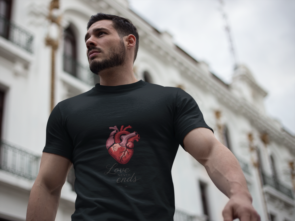 Love Never Ends Christian T-Shirt — Inspirational Scripture Tee