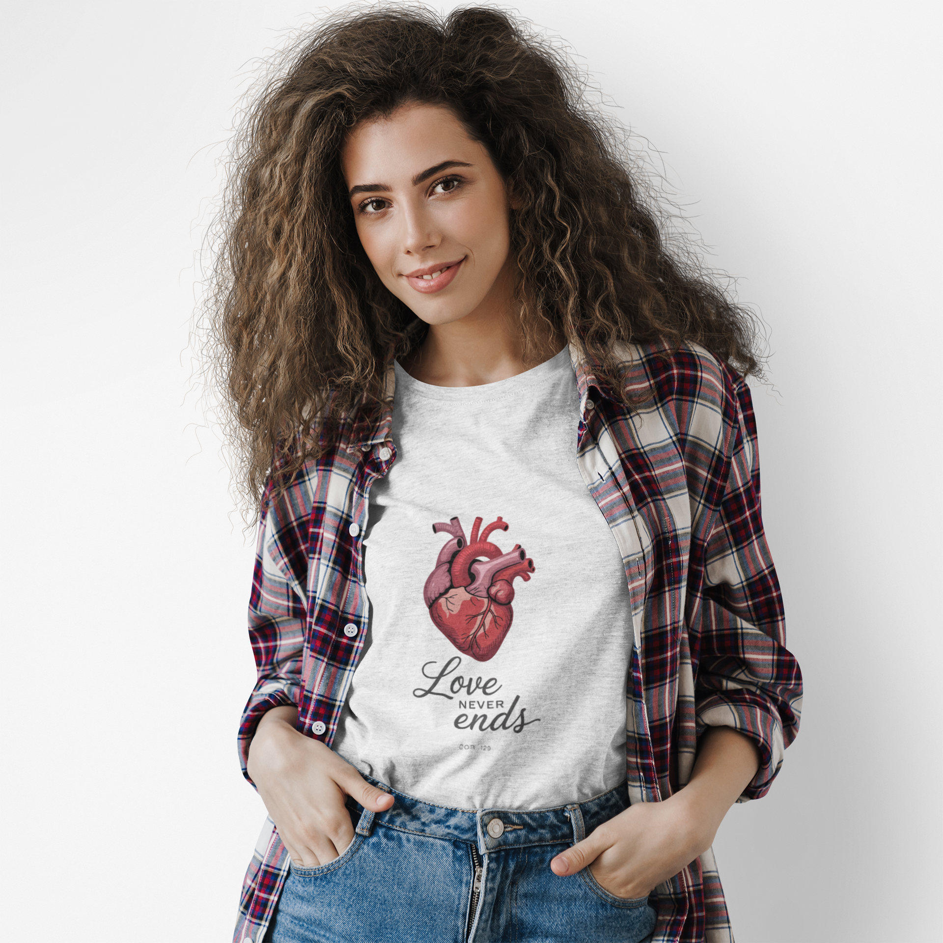 Love Never Ends Christian T-Shirt — Inspirational Scripture Tee