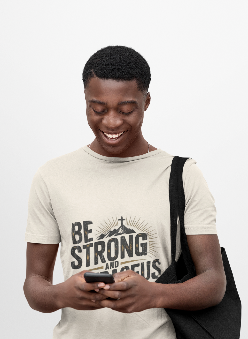 Be Strong and Courageous – Inspirational Bible Verse T-Shirt