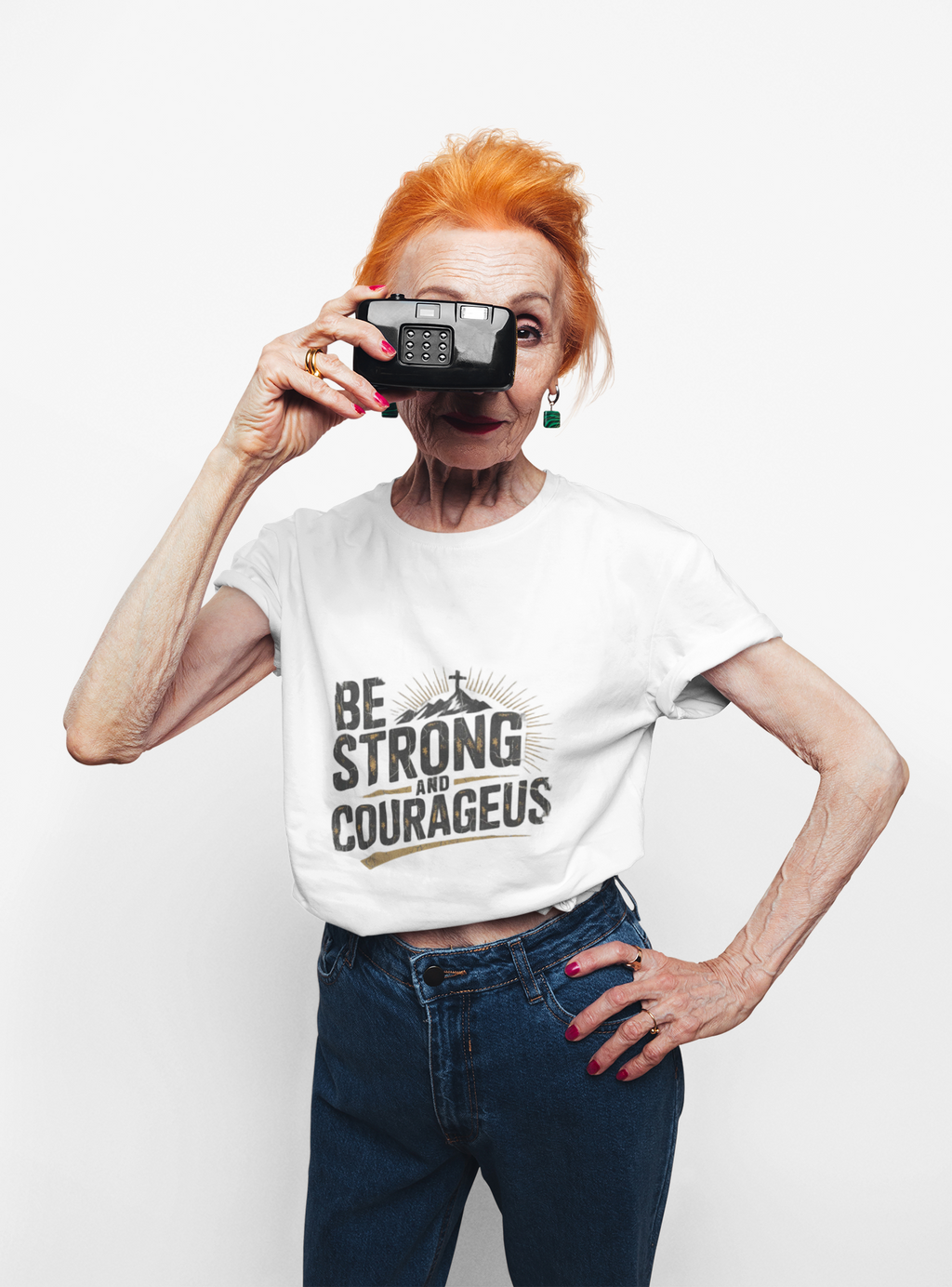 Be Strong and Courageous – Inspirational Bible Verse T-Shirt