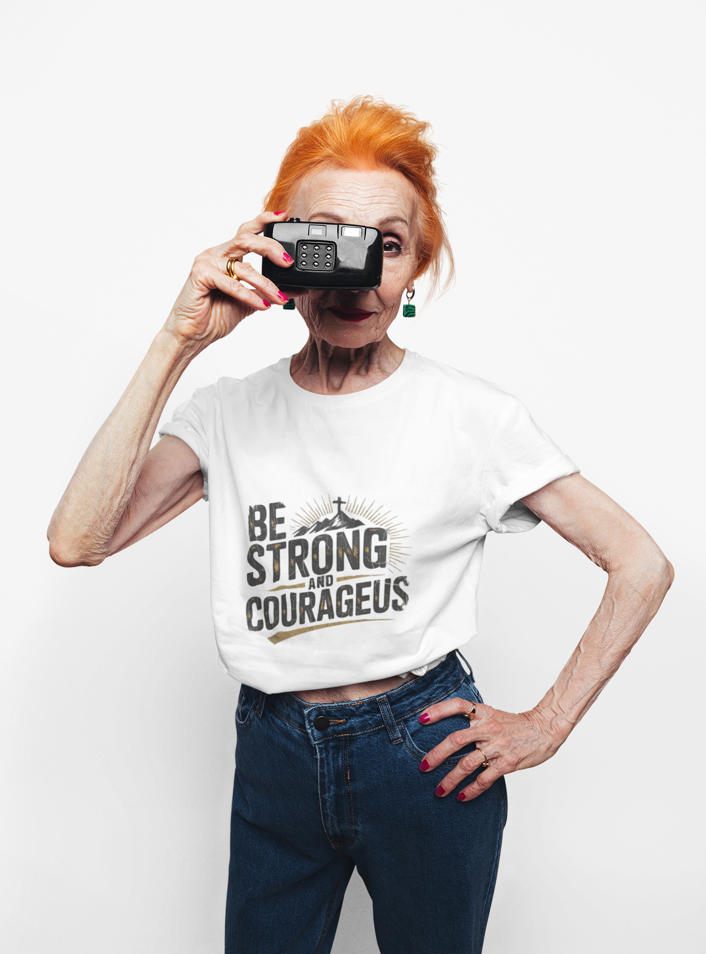 Be Strong and Courageous – Inspirational Bible Verse T-Shirt