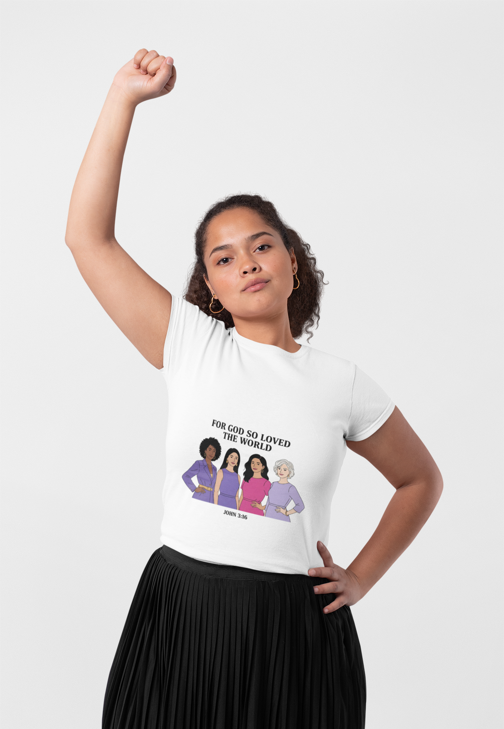 For God So Loved the World T-Shirt — Feminist Christian Tee for International Women's Day