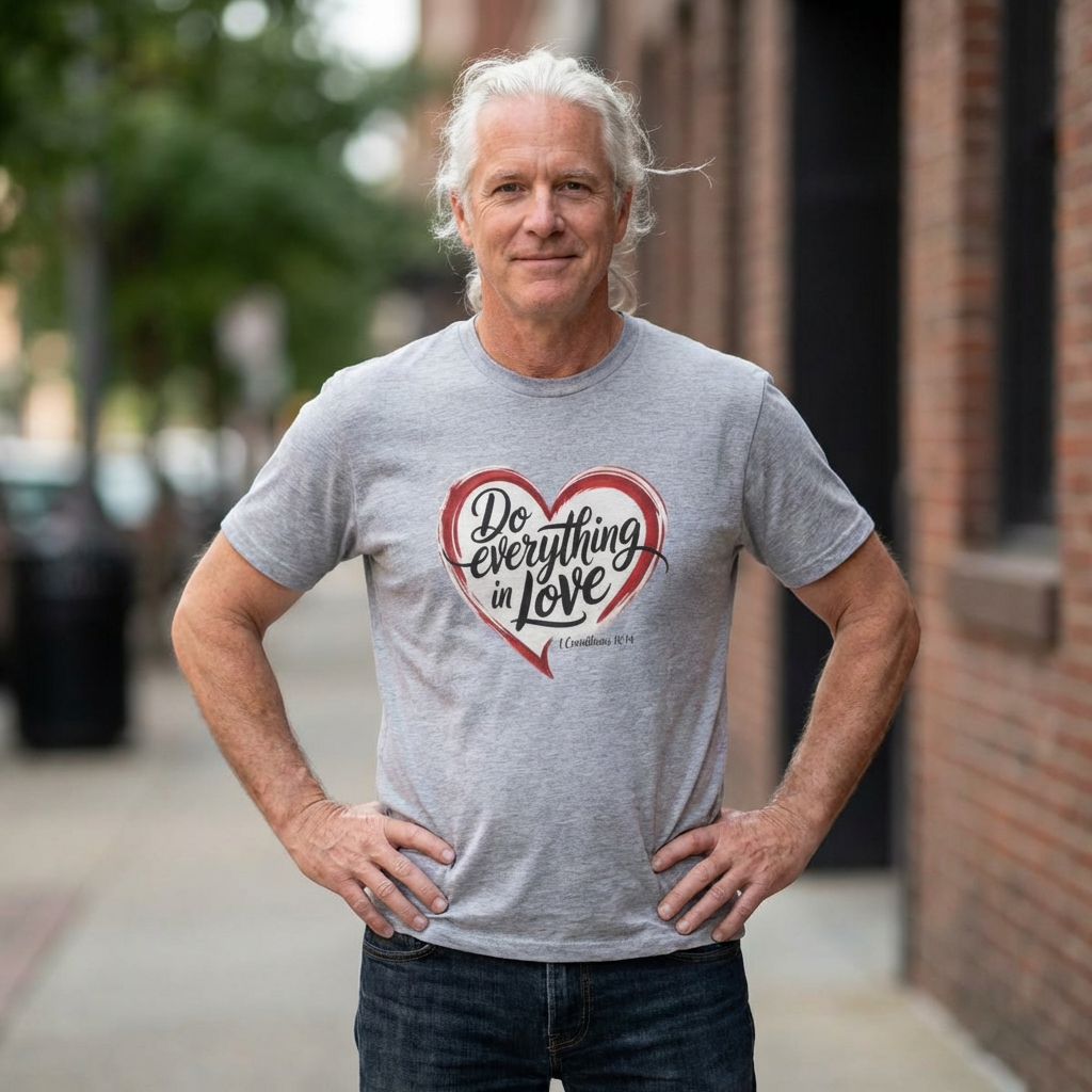 Christian Love Heart Tee — Scripture Verse Faith T-Shirt