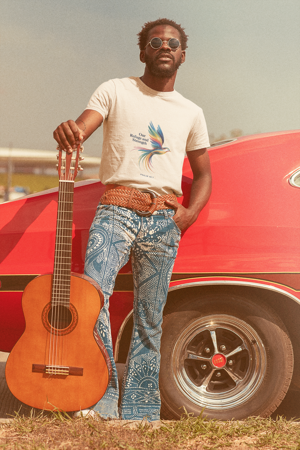 Psalm Bird Tee — "Our Refuge and Our Strength" Christian T-Shirt