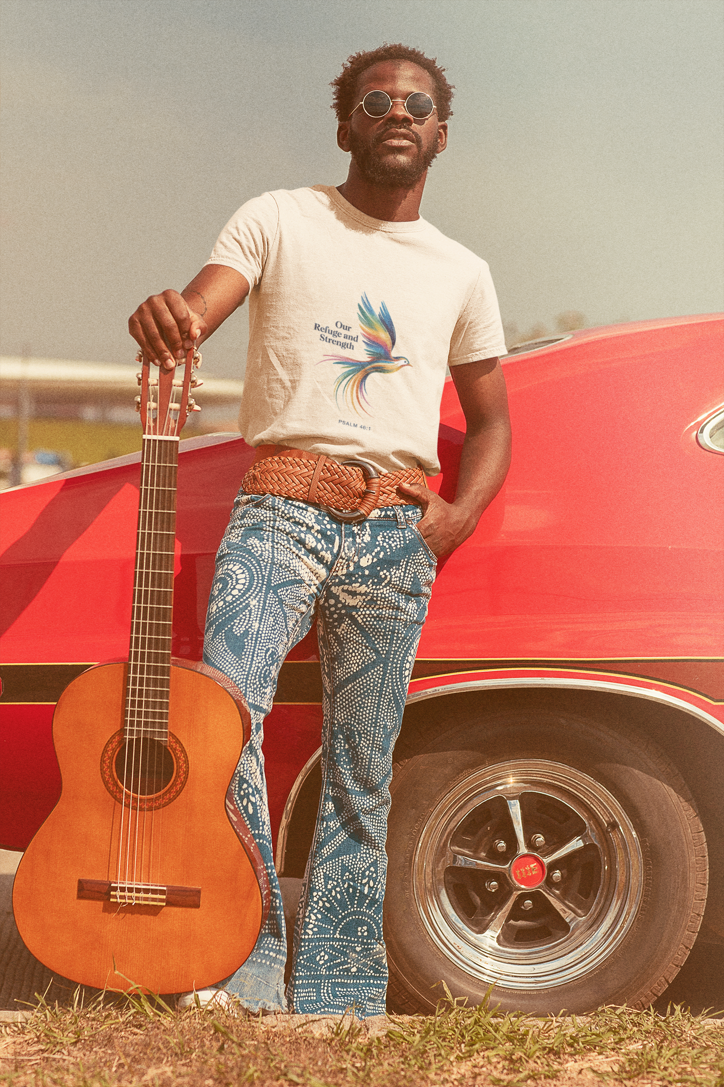 Psalm Bird Tee — "Our Refuge and Our Strength" Christian T-Shirt