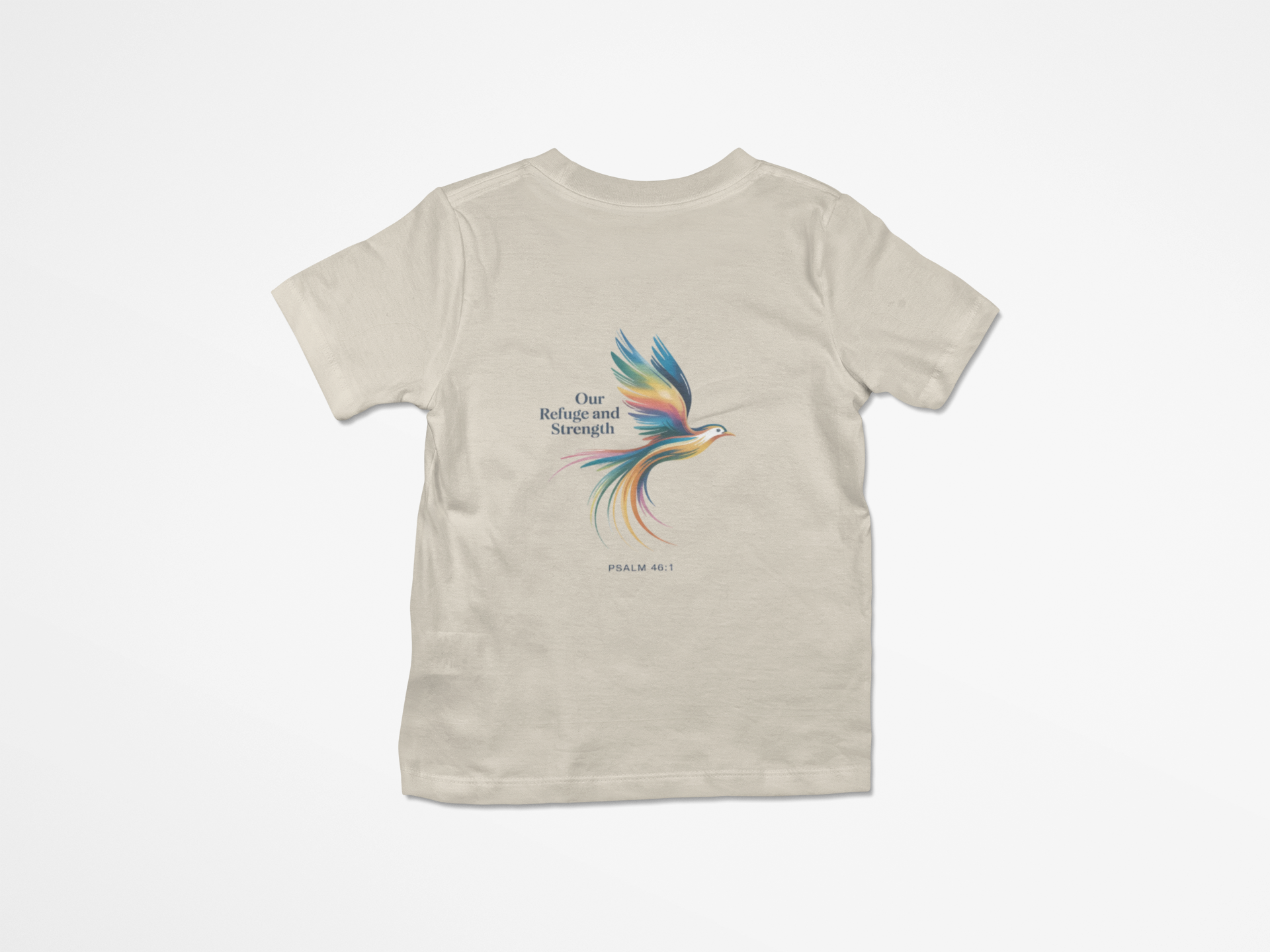 Psalm Bird Tee — "Our Refuge and Our Strength" Christian T-Shirt