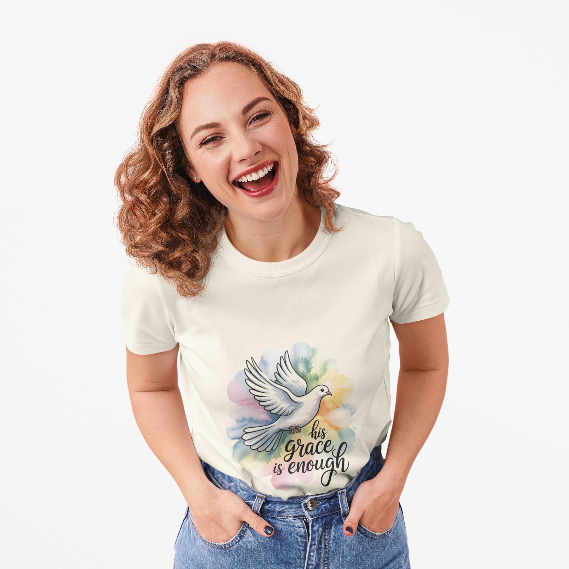 His Grace Is Enough Dove T-Shirt — Inspirational Christian Tee
