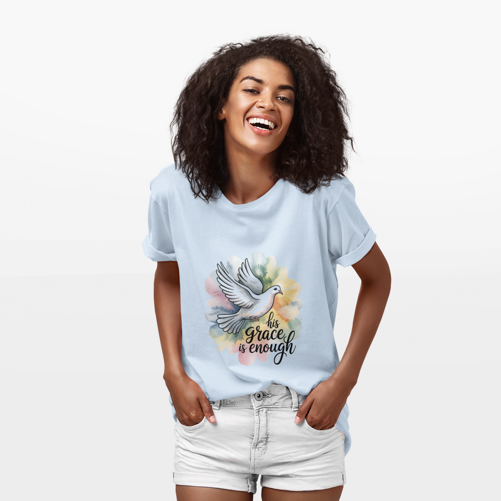 His Grace Is Enough Dove T-Shirt — Inspirational Christian Tee