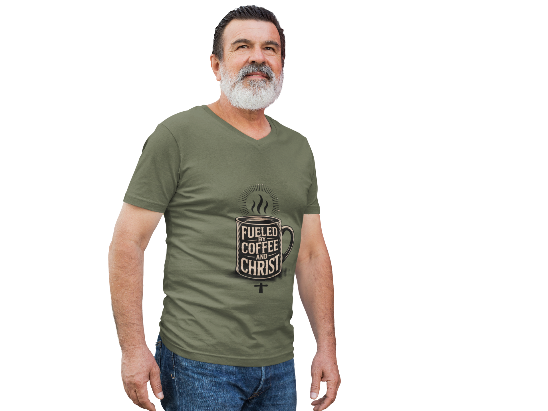Fueled by Coffee and Christ - Casual Worship T-Shirt