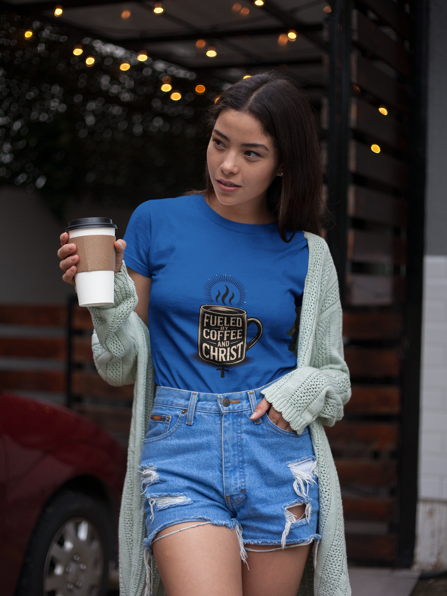 Fueled by Coffee and Christ - Casual Worship T-Shirt