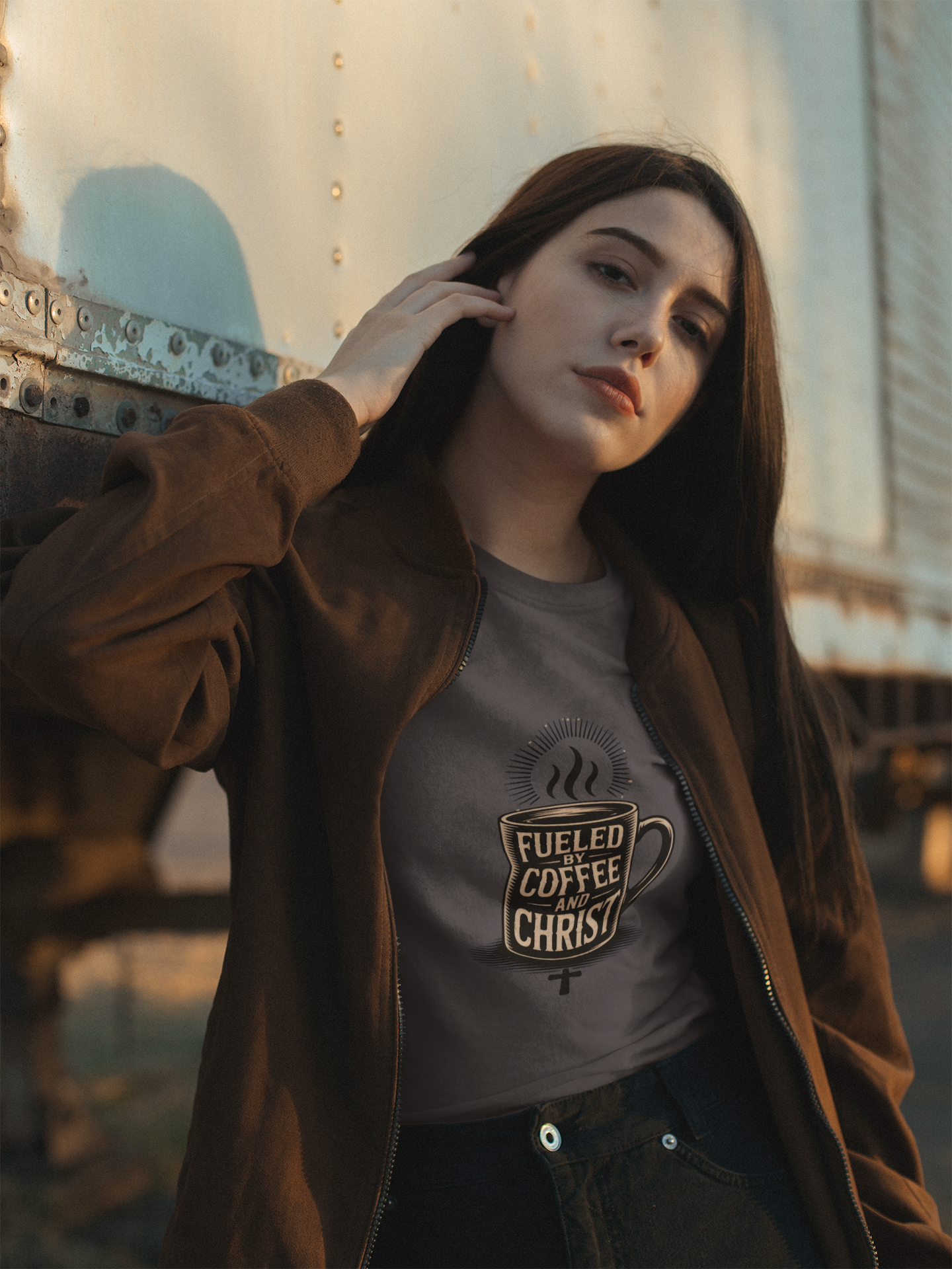Fueled by Coffee and Christ - Casual Worship T-Shirt