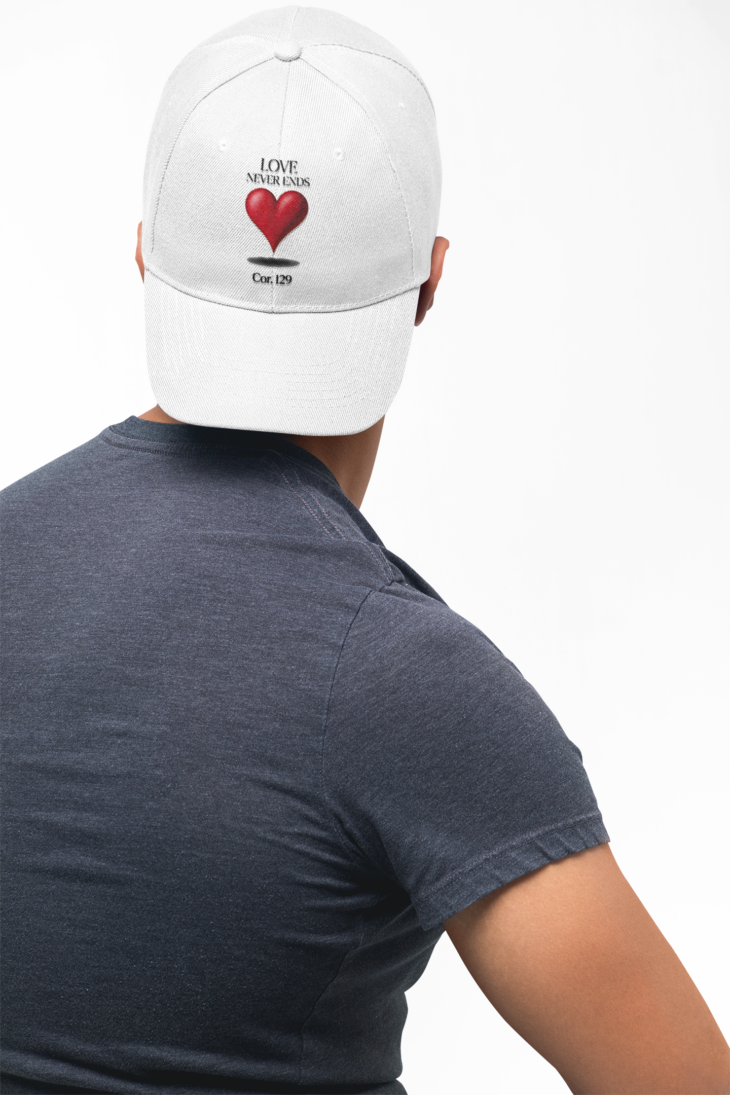 Love Never Ends Christian hat — Inspirational Scripture Tee