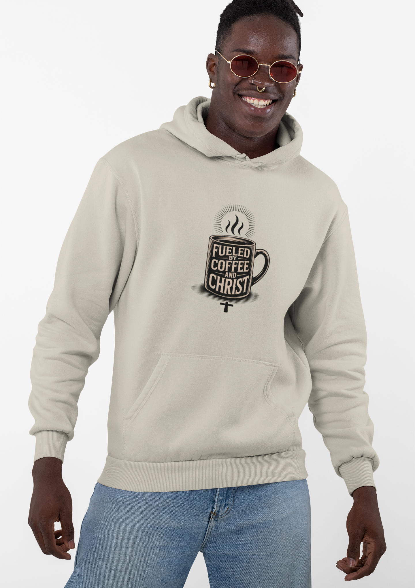 Hoodie - "Fueled by Coffee & Christ" Christian Hoodie