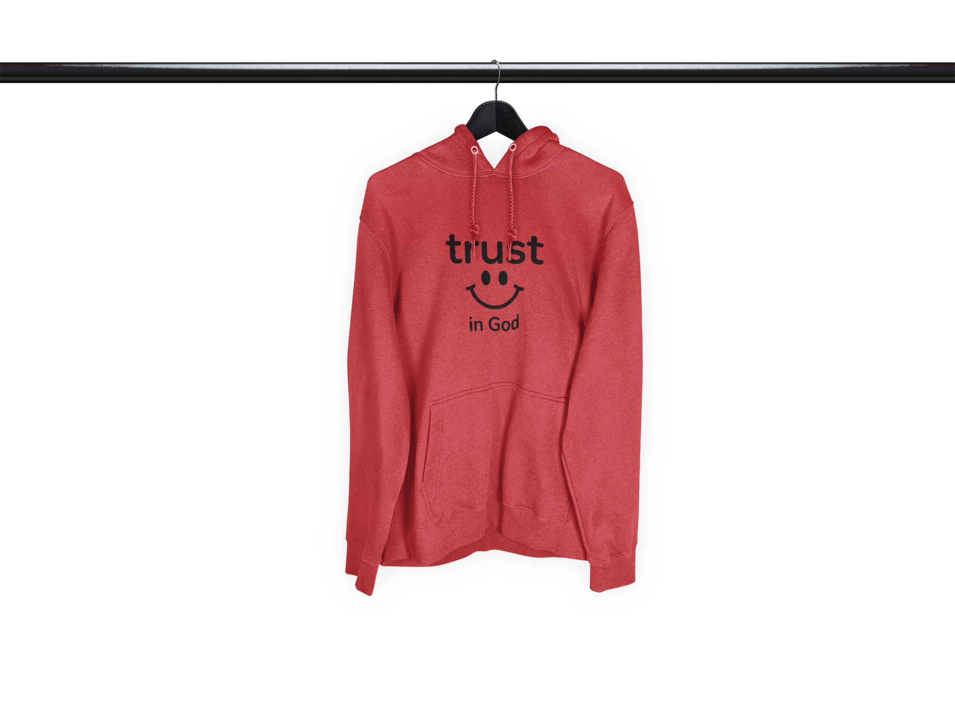 Trust in God Smiley Hoodie — Inspirational Christian Faith Pullover