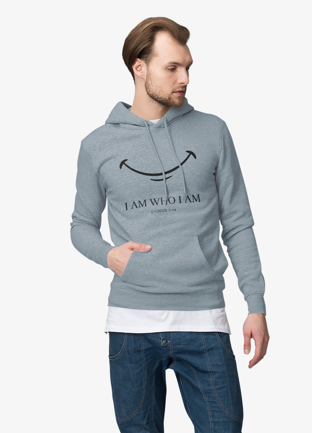Hoodie — "I Am Who I Am" Minimalist Inspirational Pullover