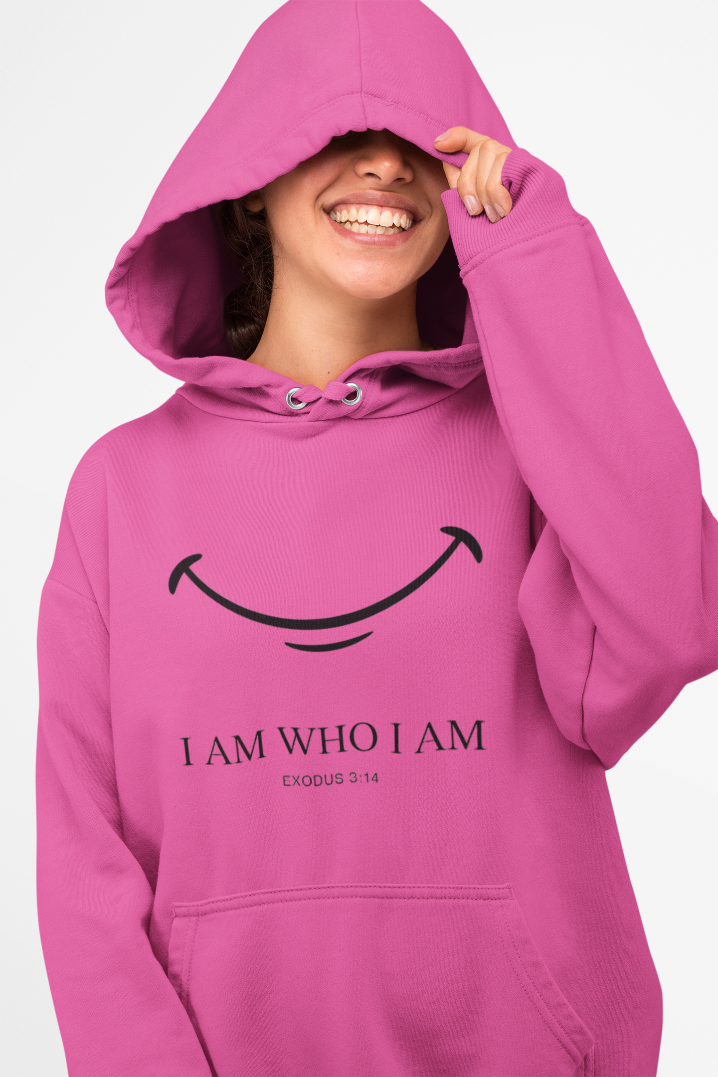 Hoodie — "I Am Who I Am" Minimalist Inspirational Pullover