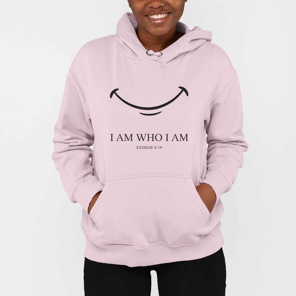 Hoodie — "I Am Who I Am" Minimalist Inspirational Pullover