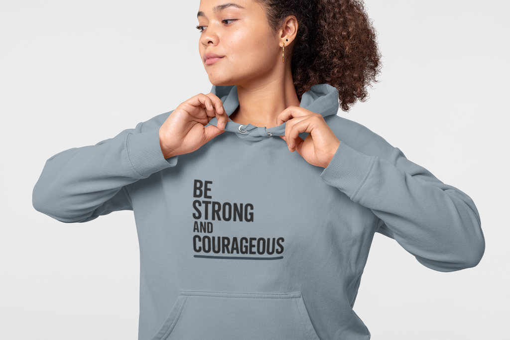 Faith Over Fear Hoodie — Be Strong and Courageous Christian Inspirational Sweatshirt