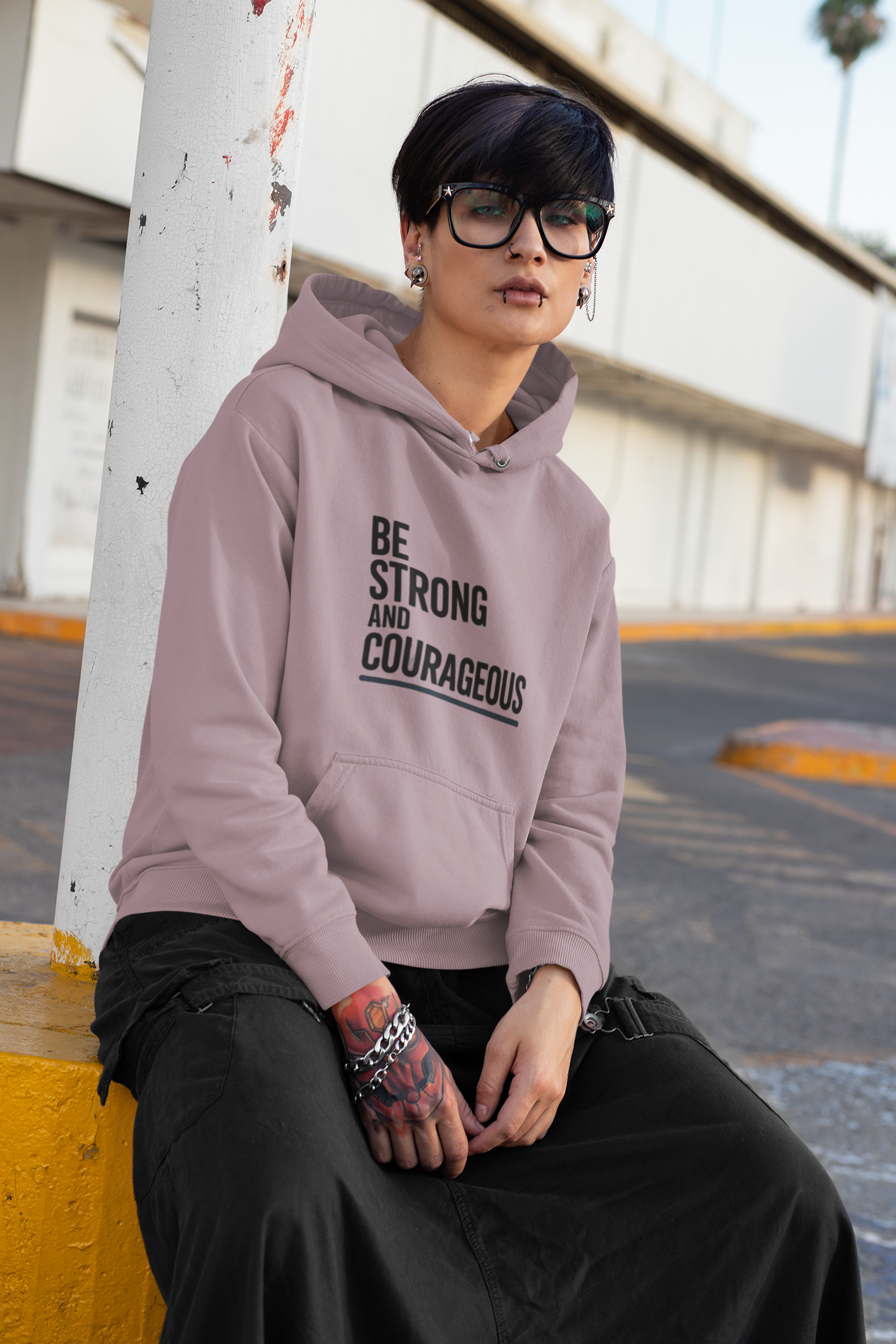 Faith Over Fear Hoodie — Be Strong and Courageous Christian Inspirational Sweatshirt
