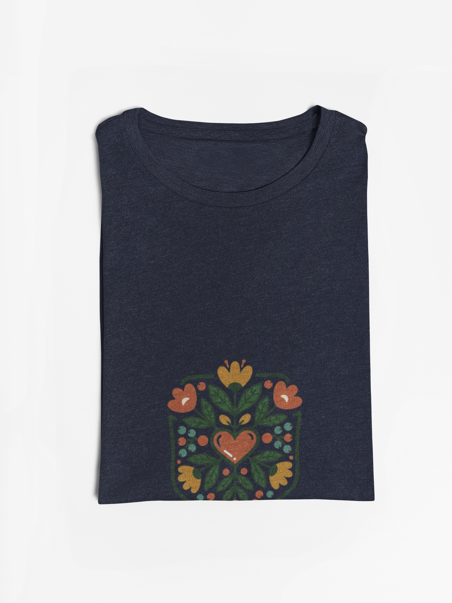 Stay Rooted in Faith Folklore T-Shirt | folk botanical, embroidery-style design