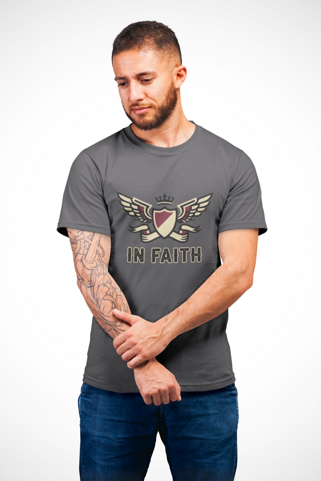 "In Faith" T-Shirt — Inspirational Christian Tee