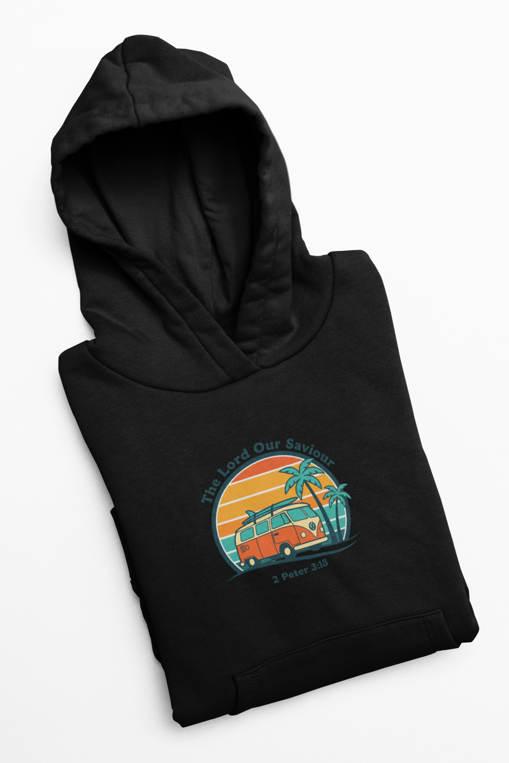 The Lord our Saviour, Sunset Roadtrip Hoodie | 70s Sunset, Retro Surf Graphic